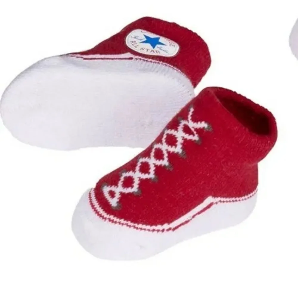 Baby Converse Chuck Taylor Infant Booties 2 Pack 0-6 Mths Red / Gray